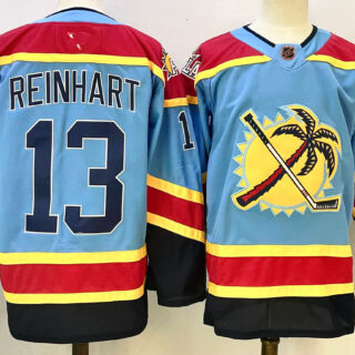 Men's Florida Panthers #13 Sam Reinhart Blue 2025 Stitched Hockey Jersey