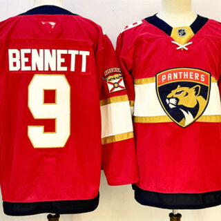 Men's Florida Panthers #9 Sam Bennett Red 2024-25 Home Stitched Hockey Jersey