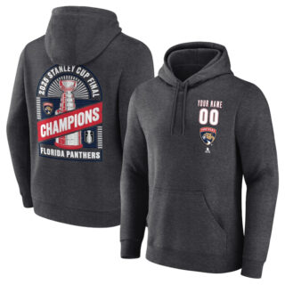 Men's Florida Panthers Charcoal Custom 2025 Stanley Cup Champions Pullover Hoodie