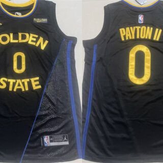 Men's Golden State Warriors #0 Gary Payton II Black 2024 25 Statement Edition Stitched Basketball Jersey