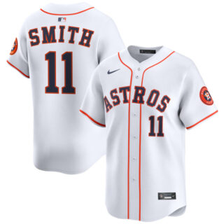 Men's Houston Astros #11 Cam Smith White 2025 Home Limited Stitched Baseball Jersey