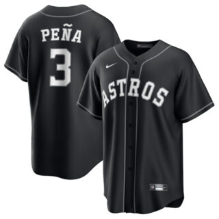 Men's Houston Astros #3 Jeremy Pena Black Lights Out Limited Stitched Baseball Jersey