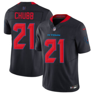 Men's Houston Texans #21 Nick Chubb Navy 2nd Alternate 2025 F.U.S.E. Vapor Limited Stitched Football Jersey
