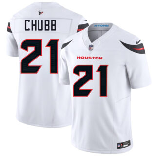 Men's Houston Texans #21 Nick Chubb White 2025 F.U.S.E. Vapor Limited Stitched Football Jersey