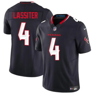 Men's Houston Texans #4 Kamari Lassiter Navy 2025 F.U.S.E. Vapor Limited Stitched Football Jersey