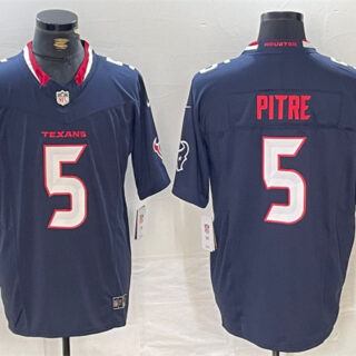 Men's Houston Texans #5 Jalen Pitre Navy F.U.S.E. Vapor Limited Stitched Football Jersey