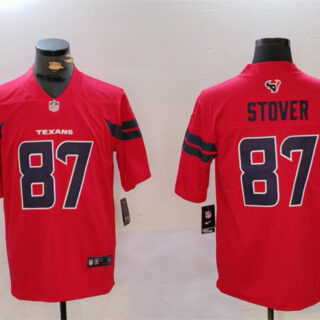 Men's Houston Texans #87 Cade Stover Red Vapor Untouchable Stitched Football Jersey
