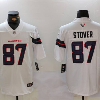 Men's Houston Texans #87 Cade Stover White Vapor Untouchable Stitched Football Jersey