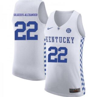 Men's Kentucky Wildcats #22 Shai Gilgeous-Alexander White Stitched Basketball Jersey