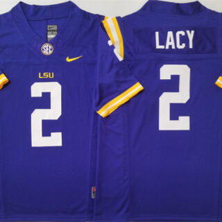 Men's LSU Tigers #2 Kyren Lacy Purple F.U.S.E. Stitched Jersey