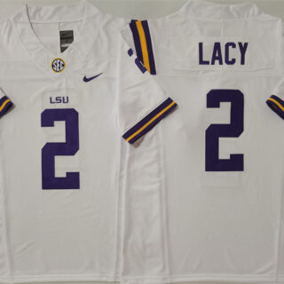 Men's LSU Tigers #2 Kyren Lacy White F.U.S.E. Stitched Jersey