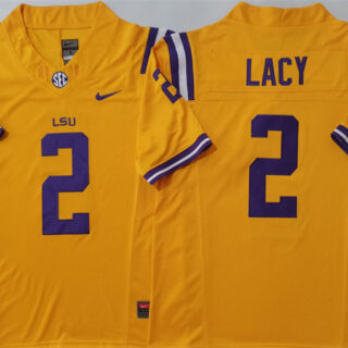 Men's LSU Tigers #2 Kyren Lacy Yellow F.U.S.E. Stitched Jersey