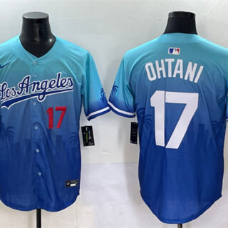 Men's Los Angeles Dodgers #17 Shohei Ohtani Blue Limited Stitched Baseball Jersey