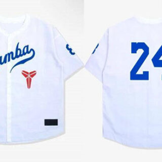 Men's Los Angeles Dodgers #24 Kobe Bryant White Mamba Stitched Baseball Jersey