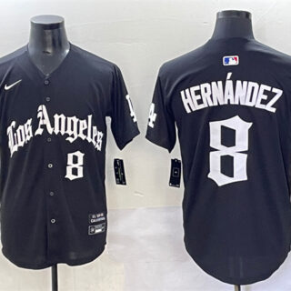 Men's Los Angeles Dodgers #8 Enrique Hernandez Black Mexico 2025 LA Gothic Style With 2024 World Series Champions Patch Vapor Premier Limited Stitched Baseball Jersey