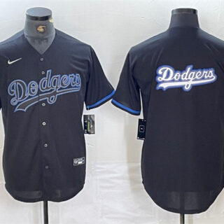 Men's Los Angeles Dodgers Team Big Logo Black Fashion Stitched Baseball Jersey