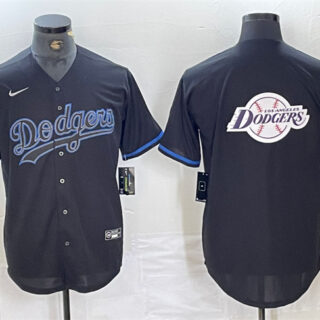 Men's Los Angeles Dodgers Team Big Logo Black Fashion Stitched Baseball Jersey