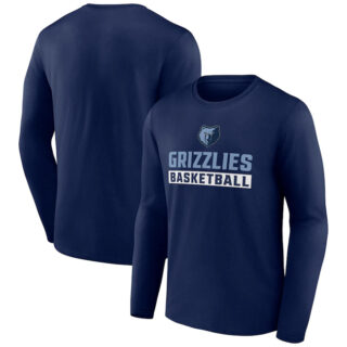 Men's Memphis Grizzlies Navy Let's Go Long Sleeve T-Shirt