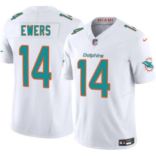 Men's Miami Dolphins #14 Quinn Ewers White 2025 Draft F.U.S.E. Vapor Limited Stitched Football Jersey