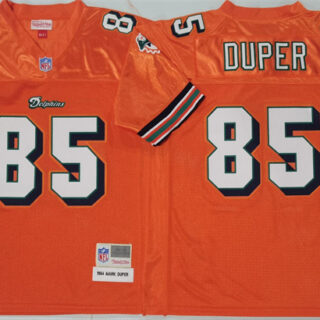 Men's Miami Dolphins #85 Mark Duper Orange Throwback Stitched Football Jersey