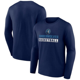 Men's Minnesota Timberwolves Navy Let's Go Long Sleeve T-Shirt