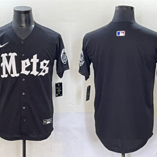 Men's New York Mets Blank Black 'Gotham Gothic Edition' Vapor Premier Limited Stitched Baseball Jersey