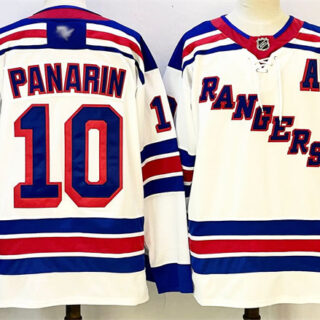 Men's New York Rangers #10 Artemi Panarin White With A Patch 2024-25 Away Stitched Hockey Jersey