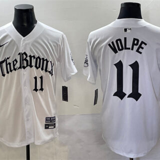 Men's New York Yankees #11 Anthony Volpe White 'Gothic Legacy Edition' Vapor Premier Limited Stitched Baseball Jersey