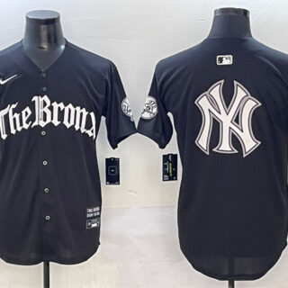 Men's New York Yankees Team Big Logo Black 'Gothic Legacy Edition' Vapor Premier Limited Stitched Baseball Jersey 003