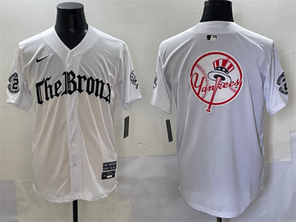 Men's New York Yankees Team Big Logo White 'Gothic Legacy Edition' Vapor Premier Limited Stitched Baseball Jerseys