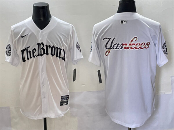 Men's New York Yankees Team Big Logo White 'Gothic Legacy Edition' Vapor Premier Limited Stitched Baseball Jerseys