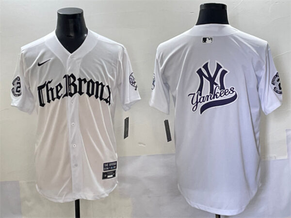 Men's New York Yankees Team Big Logo White 'Gothic Legacy Edition' Vapor Premier Limited Stitched Baseball Jerseys