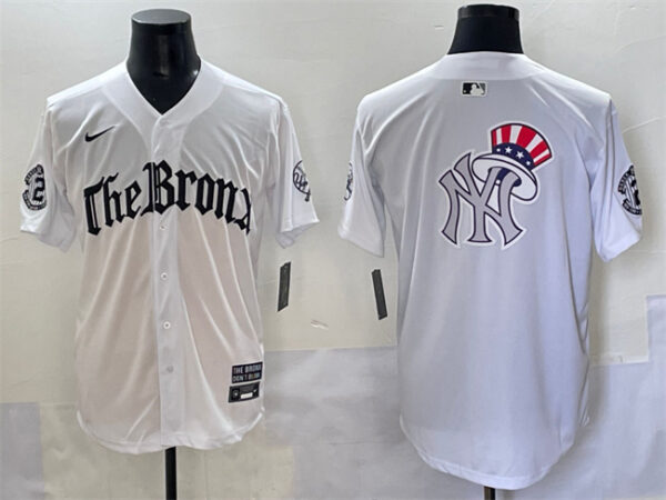 Men's New York Yankees Team Big Logo White 'Gothic Legacy Edition' Vapor Premier Limited Stitched Baseball Jerseys