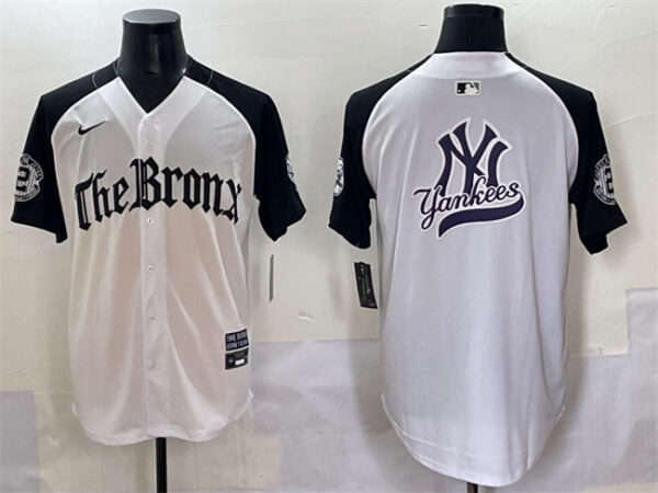 Men's New York Yankees Team Big Logo White Black 'Gothic Legacy Edition' Vapor Premier Limited Stitched Baseball Jerseys
