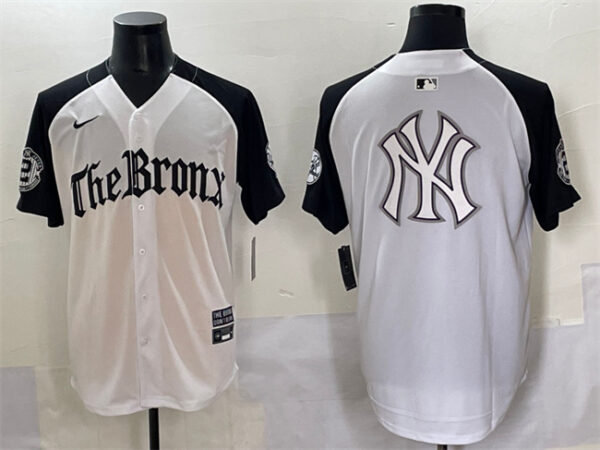 Men's New York Yankees Team Big Logo White Black 'Gothic Legacy Edition' Vapor Premier Limited Stitched Baseball Jersey