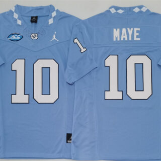 Men's North Carolina Tar Heels #10 Drake Maye Little Blue F.U.S.E. Limited College Stitched Jersey