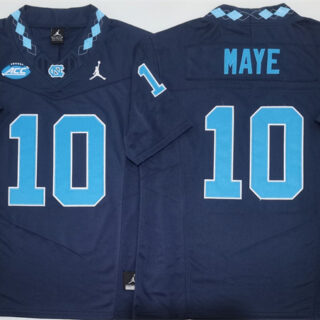 Men's North Carolina Tar Heels #10 Drake Maye Navy F.U.S.E. Limited College Stitched Jersey