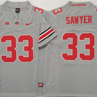Men's Ohio State Buckeyes #33 Jack Sawyer Grey 2025 F.U.S.E. Limited Stitched Jersey