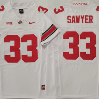Men's Ohio State Buckeyes #33 Jack Sawyer White 2025 F.U.S.E. Limited Stitched Jersey
