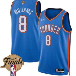 Men's Oklahoma City Thunder #8 Jalen Williams Blue 2025 Finals Icon Edition Stitched Basketball Jersey