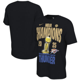 Men's Oklahoma City Thunder Black 2025 Finals Champions Locker Room Confetti T-Shirt