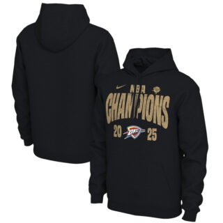 Men's Oklahoma City Thunder Black 2025 NBA Finals Champions Locker Room Confetti Pullover Hoodie