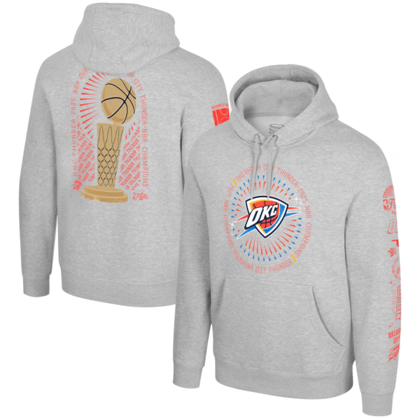 Men's Oklahoma City Thunder Heather Gray 2025 Finals Champions Chosen One Pullover Hoodie