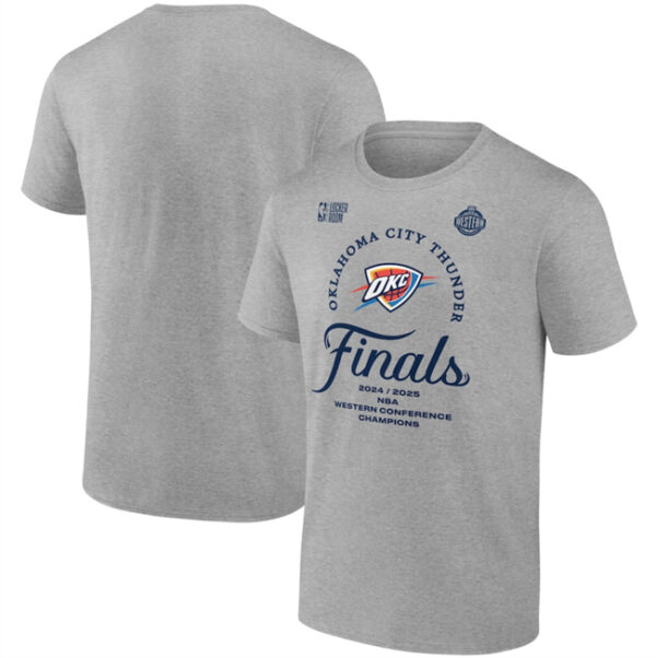 Men's Oklahoma City Thunder Heather Gray 2025 Western Conference Champions Locker Room Big & Tall Backcourt Violation T-Shirt