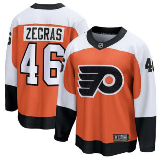 Men's Philadelphia Flyers #46 Trevor Zegras Orange 2024-25 Home stitched Hockey Jersey