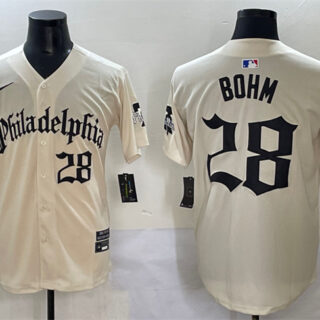 Men's Philadelphia Phillies #28 Alec Bohm Cream Gothic Vapor Limited Stitched Jersey