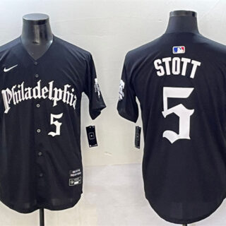 Men's Philadelphia Phillies #5 Bryson Stott Black Gothic Vapor Limited Stitched Jersey