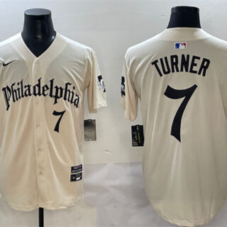 Men's Philadelphia Phillies #7 Trea Turner Cream Gothic Vapor Limited Stitched Jersey