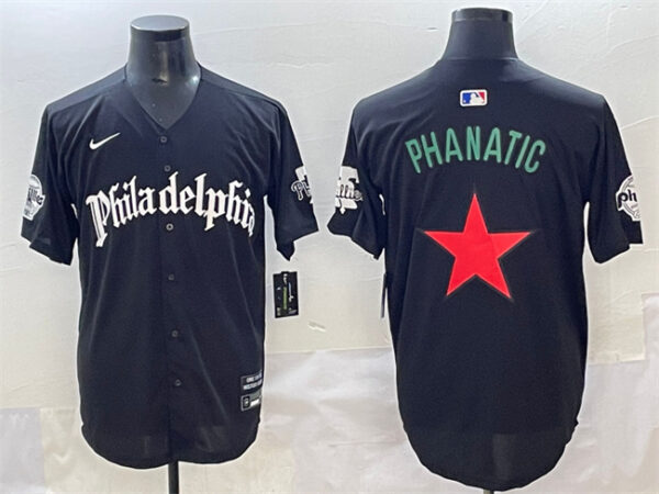 Men's Philadelphia Phillies Black Gothic Phanatic Vapor Limited Stitched Jersey