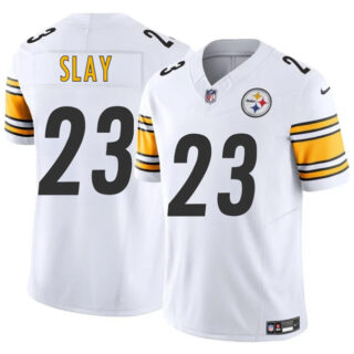 Men's Pittsburgh Steelers #23 Darius Slay White 2025 F.U.S.E. Vapor Limited Stitched Football Jersey